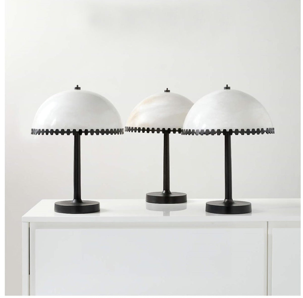 Nuxs lámpara de mesa elegante cúpula alabastro