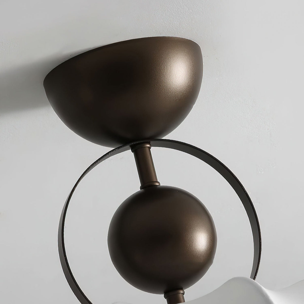 Yunshui lámpara colgante pétalo de tela en color bronce