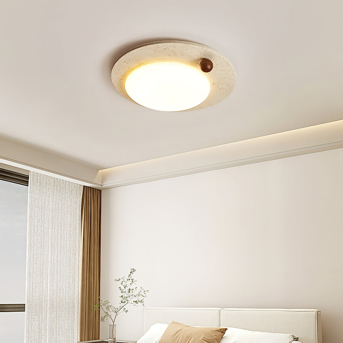 Aeolian lámpara de techo circular en travertino