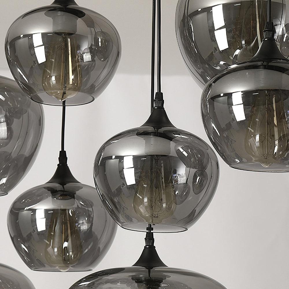 Tevely lámpara colgante de vidrio industrial chic