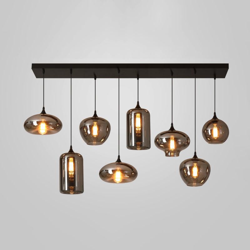Tevely lámpara colgante de vidrio industrial chic