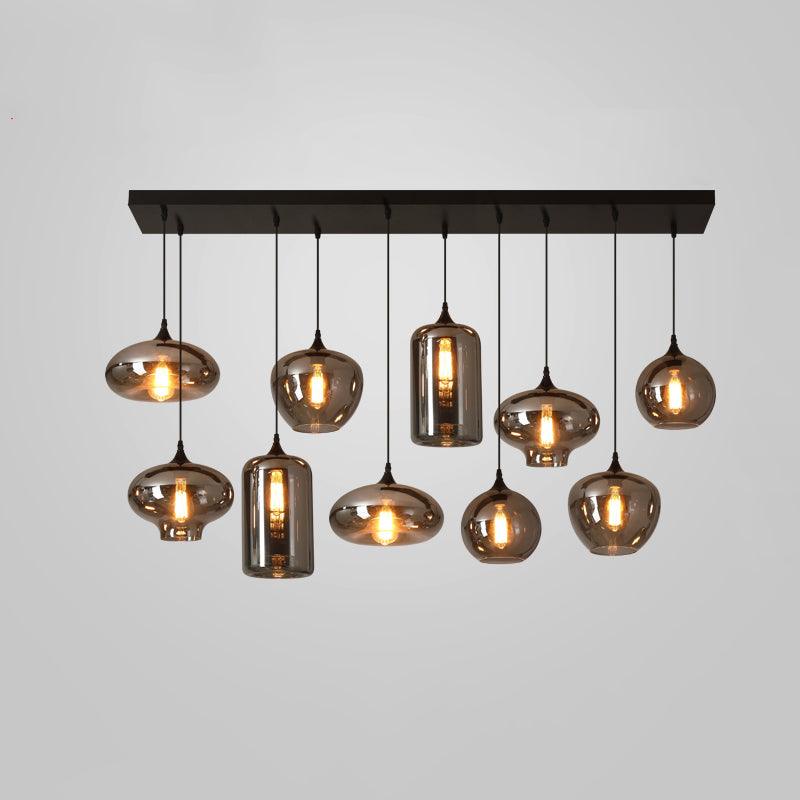 Tevely lámpara colgante de vidrio industrial chic