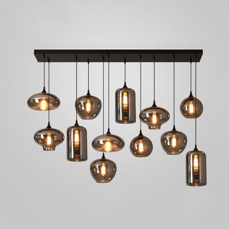 Tevely lámpara colgante de vidrio industrial chic