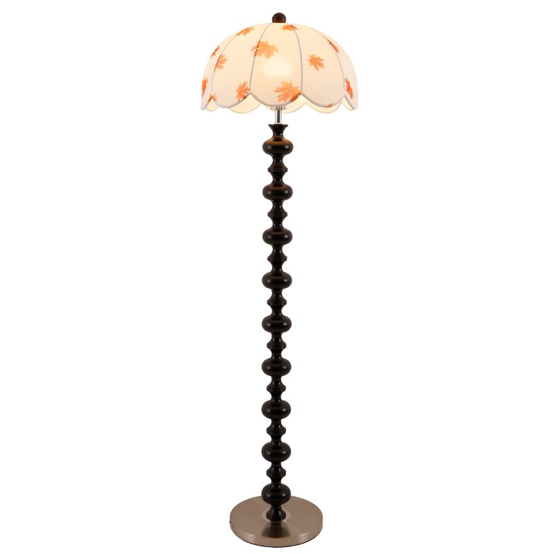 Autumn lámpara de pie elegante de madera y tejido