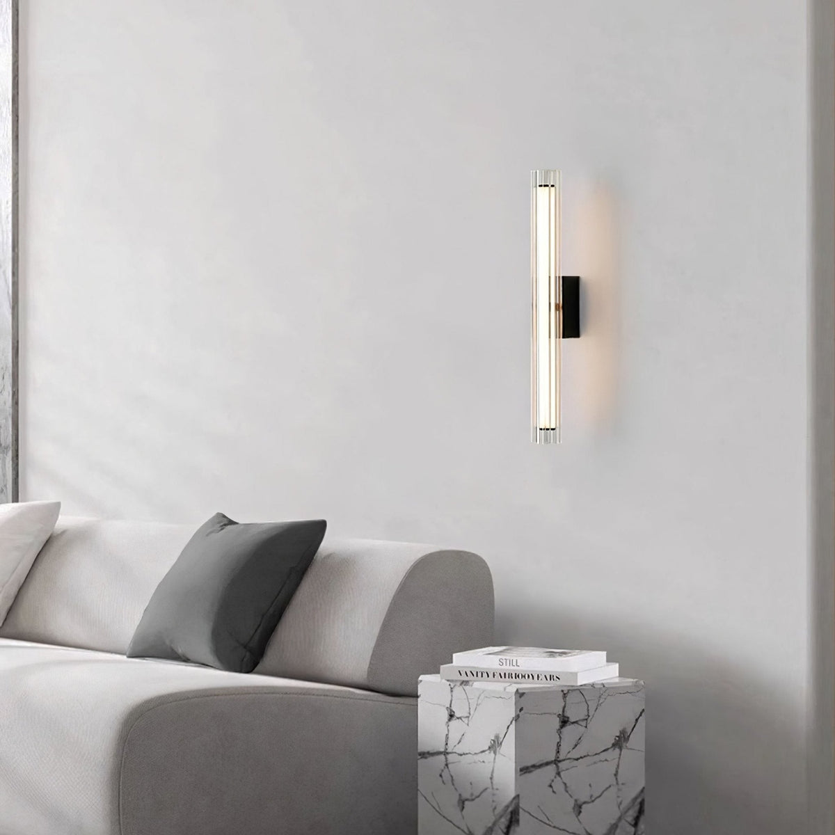 Corv aplique de pared con pantalla de vidrio contemporáneo