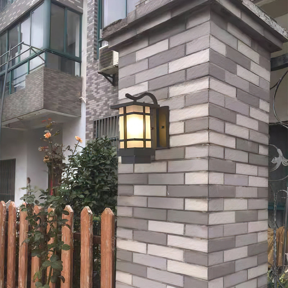 Madison aplique de pared Lámpara de pared exterior única de vidrio