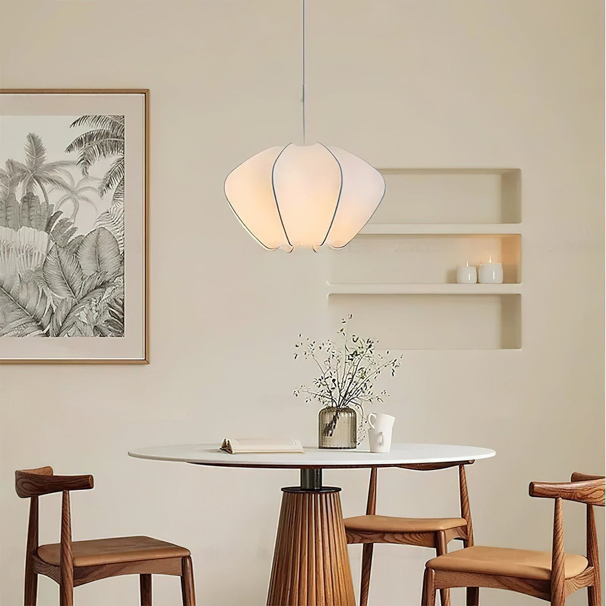 Pithos lámpara colgante elegante de seda