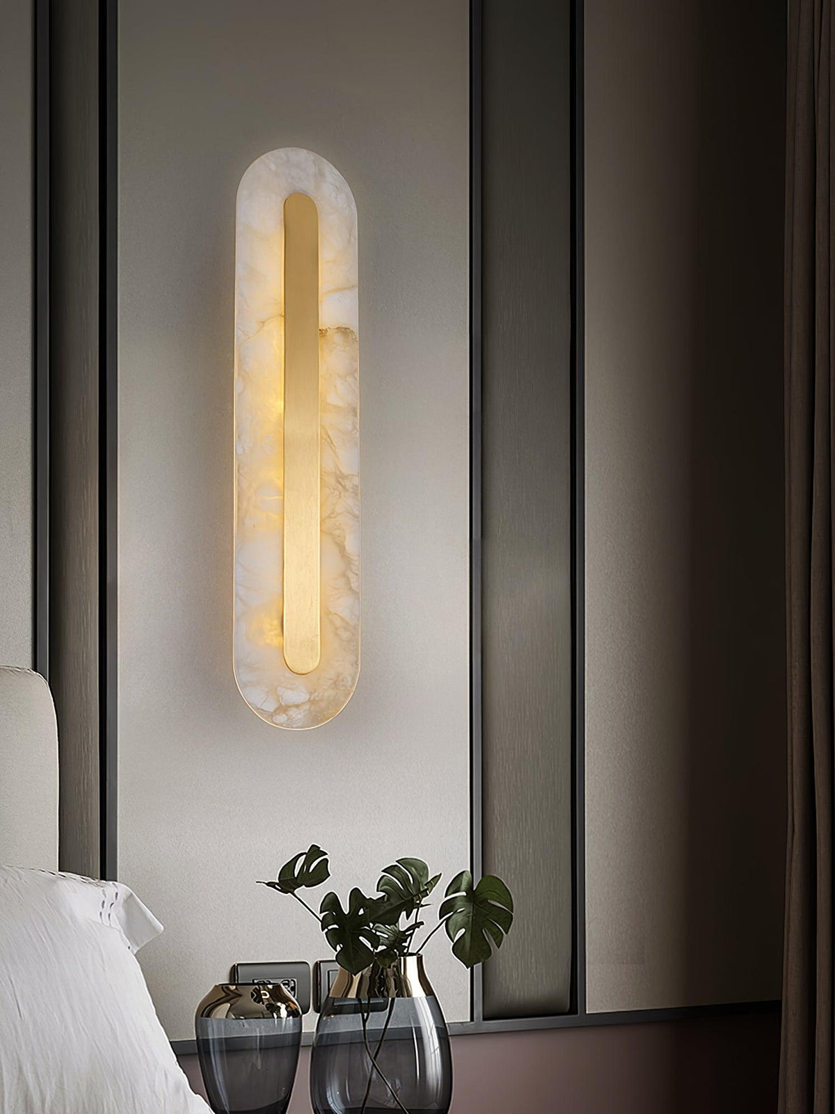 Selvia aplique de pared minimalista en alabastro