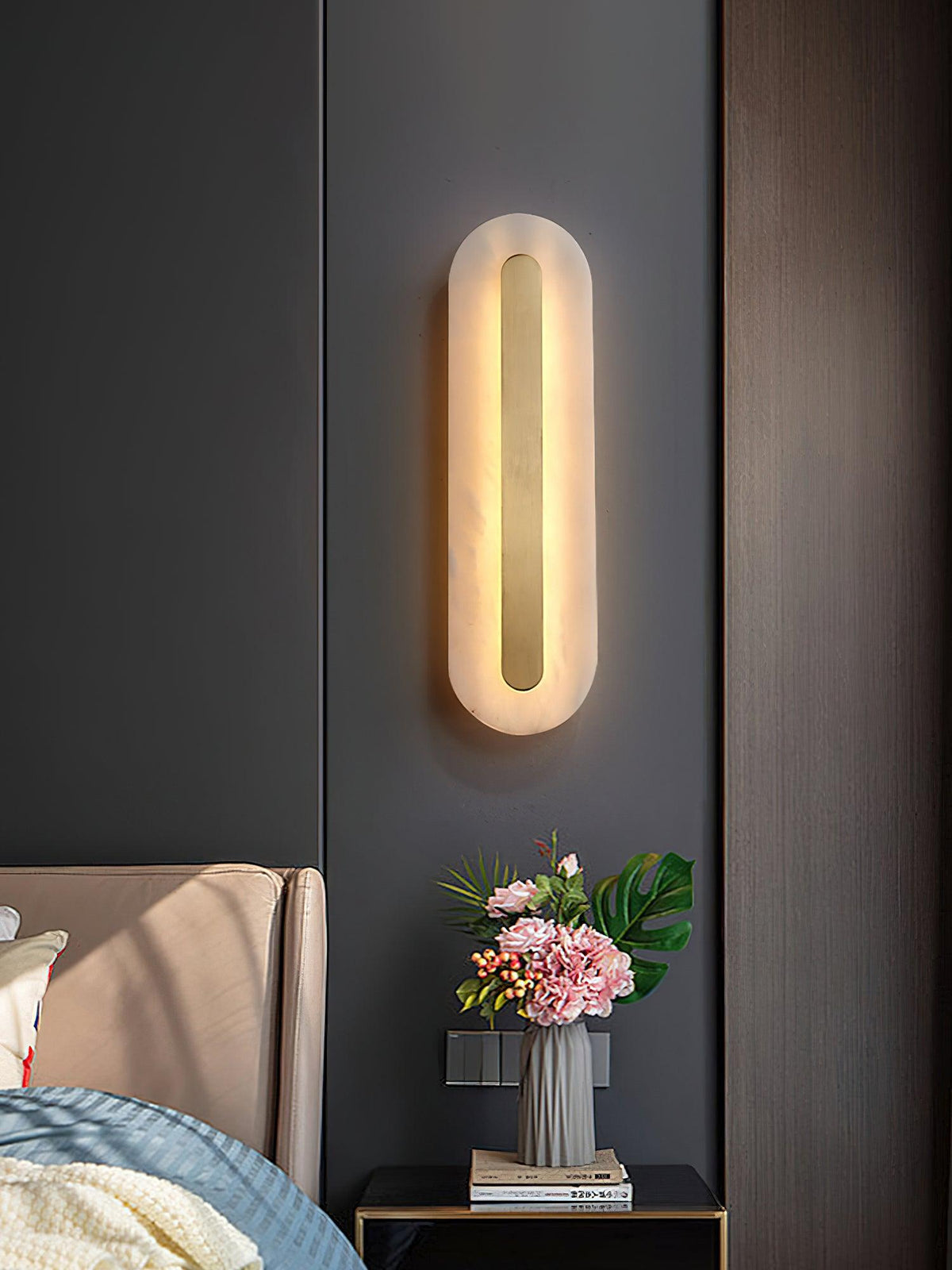 Selvia aplique de pared minimalista en alabastro