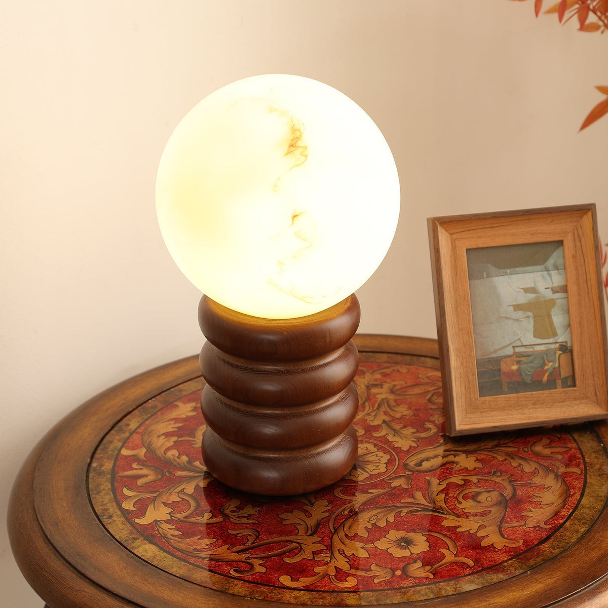 Novar lámpara de mesa de madera contemporánea