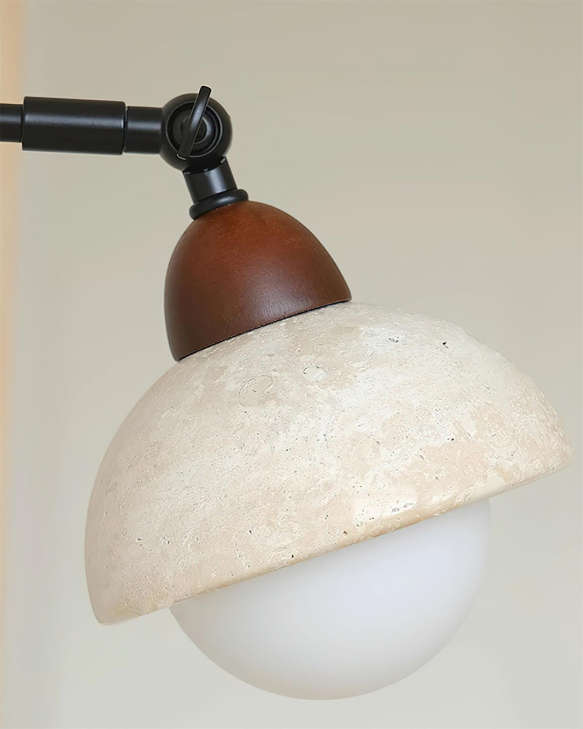 Tavalielle aplique de pared travertino blanco Opalescente Globo
