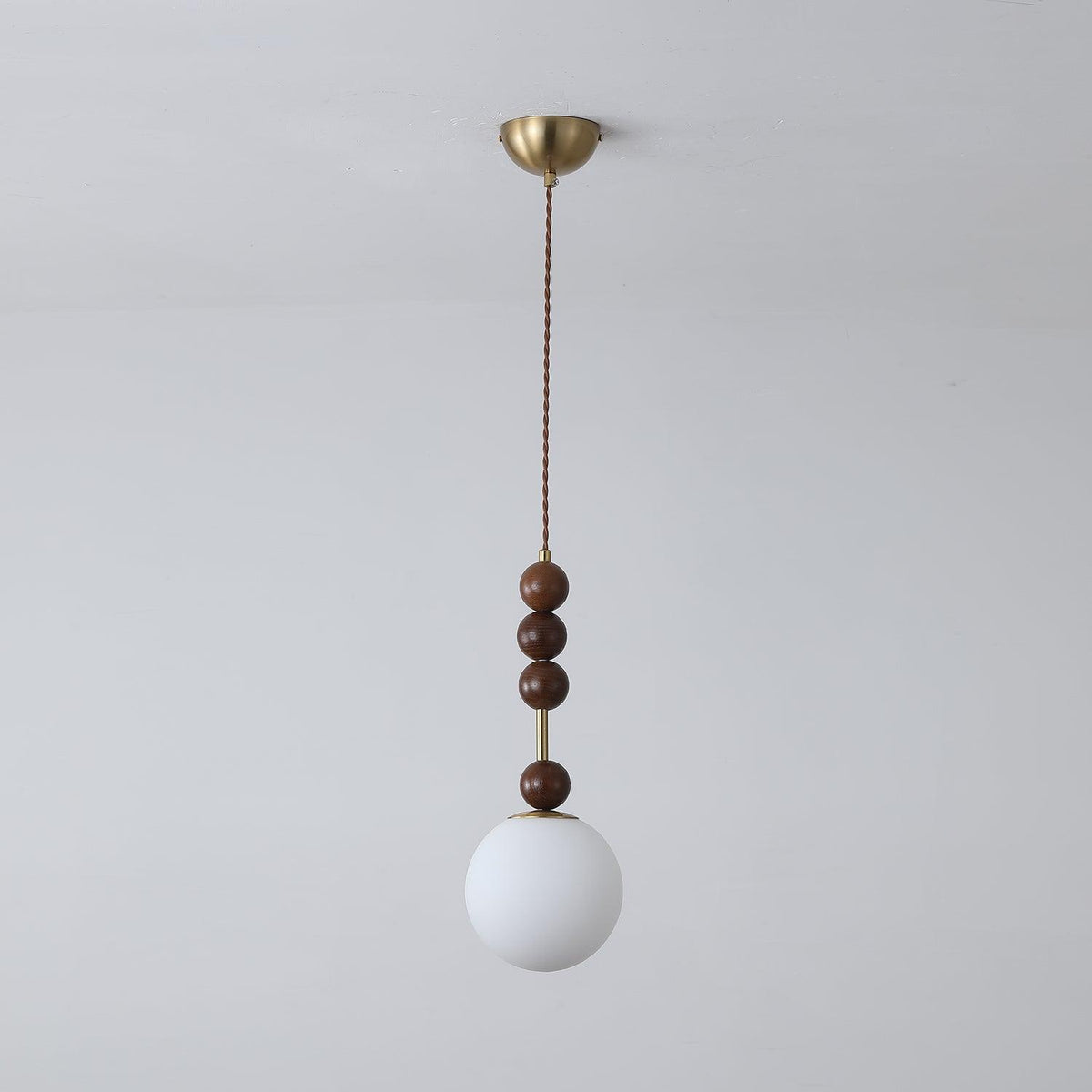 Aira Lámpara Colgante Vintage Globo con Perlas de Madera