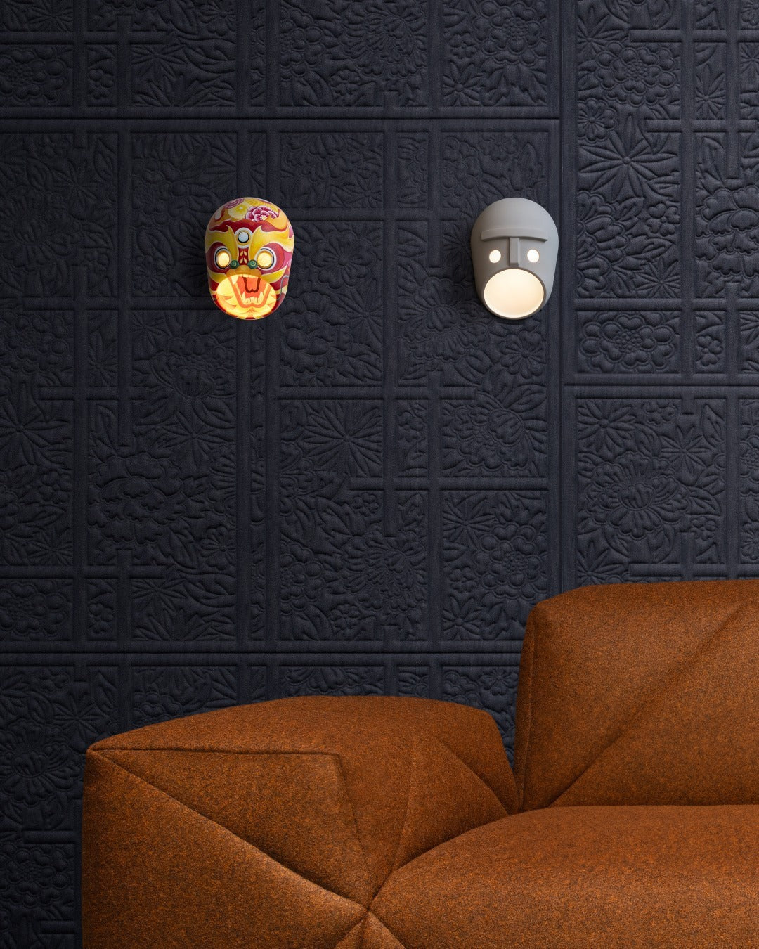 Mask aplique de pared individual creativo de resina