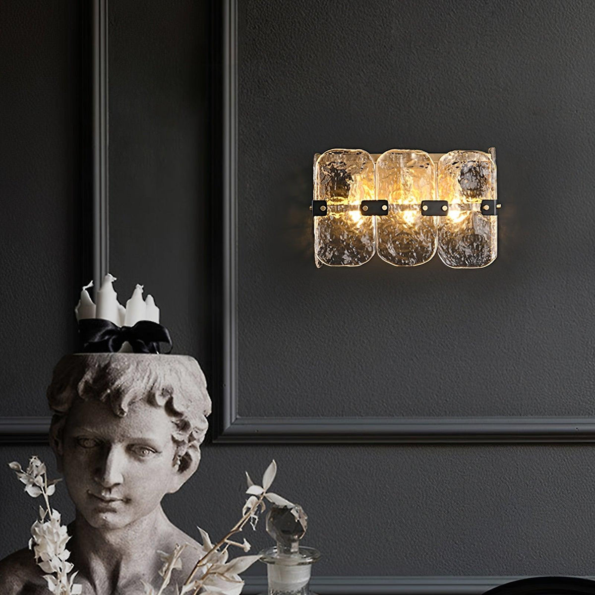 Eiruaine aplique de pared con vidrio