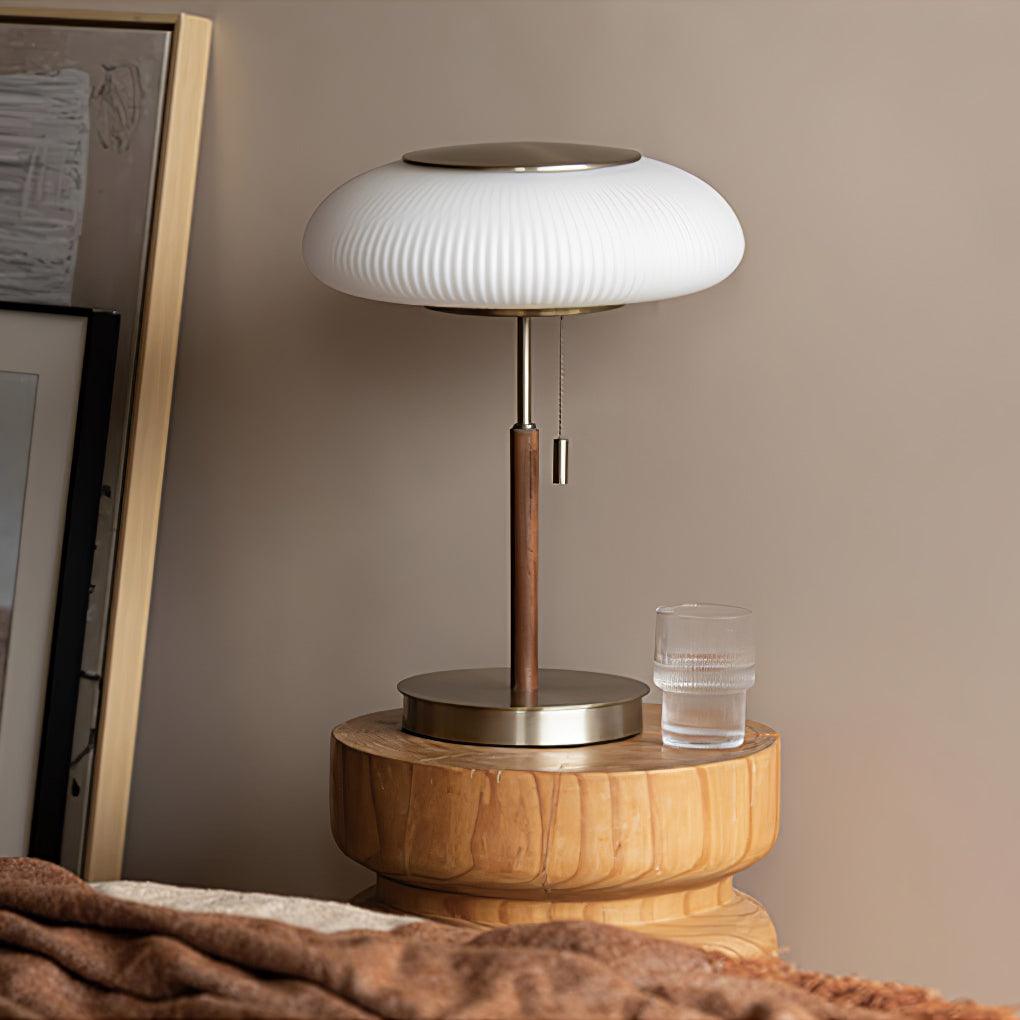 Glimmce lámpara de mesa de madera