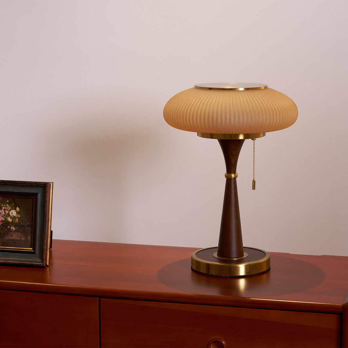 Vevelo lámpara de mesa de madera vintage
