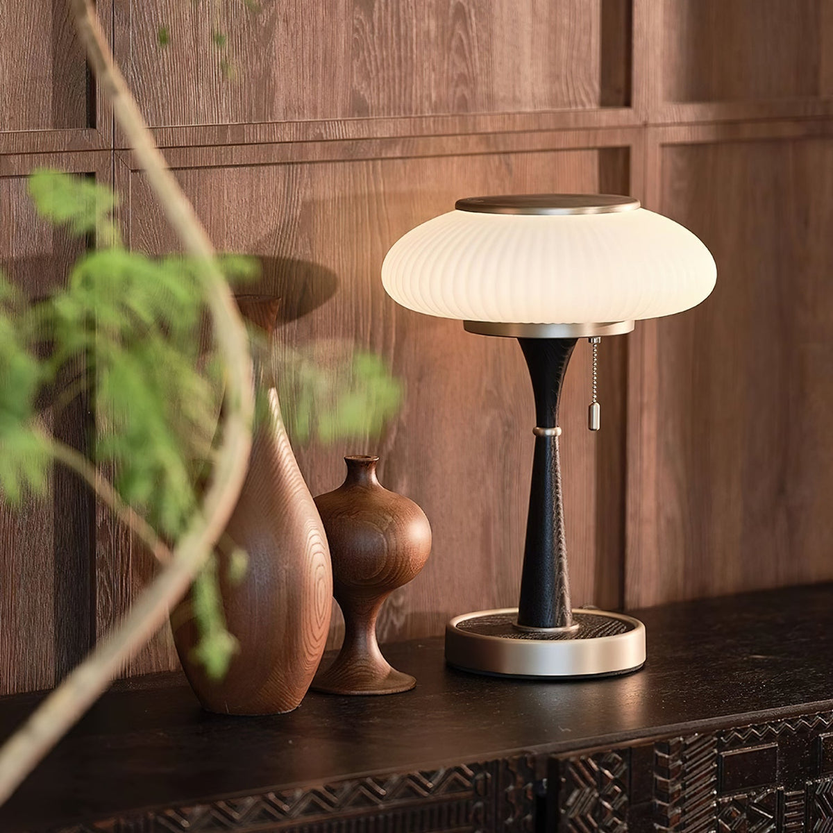 Vevelo lámpara de mesa de madera vintage