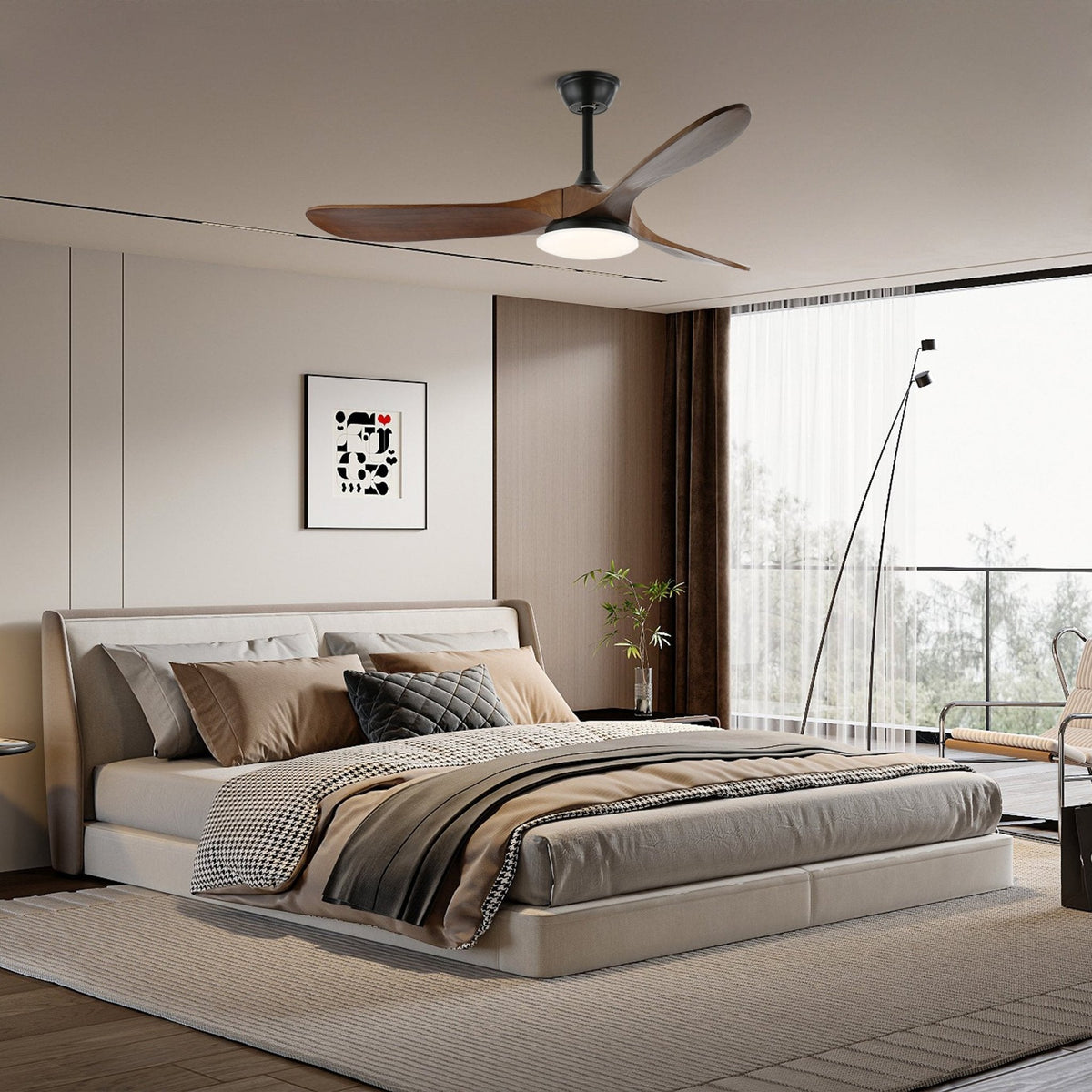 Oriken ventilador de techo con luz minimalista