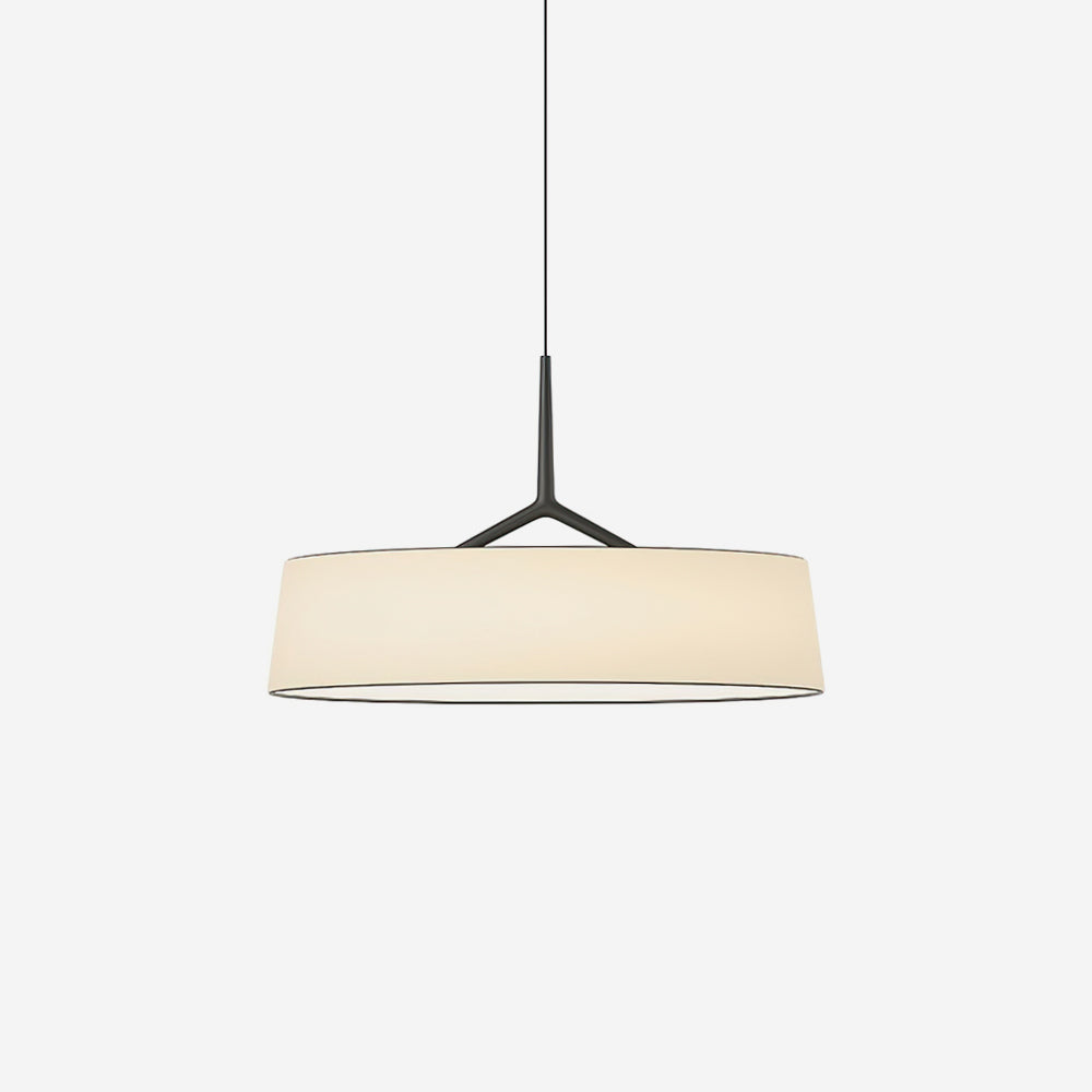 Liora lámpara colgante de tejido blanco en forma de tambor negra minimalista
