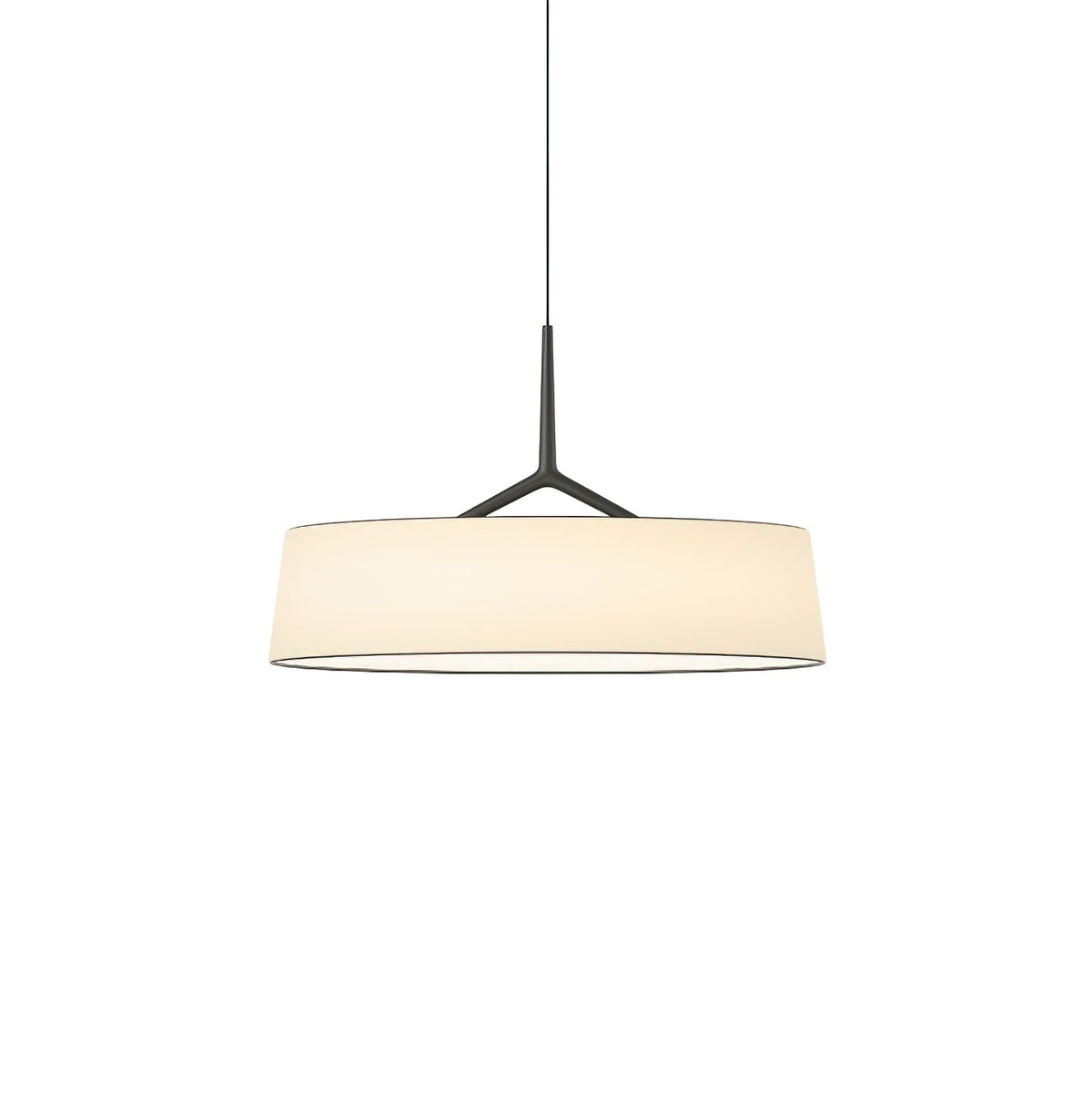 Liora lámpara colgante de tejido blanco en forma de tambor negra minimalista
