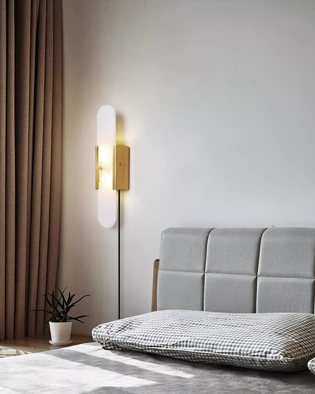 Bano aplique de pared alabastro con enchufe