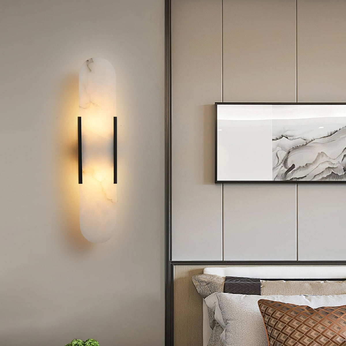Bano aplique de pared alabastro con enchufe