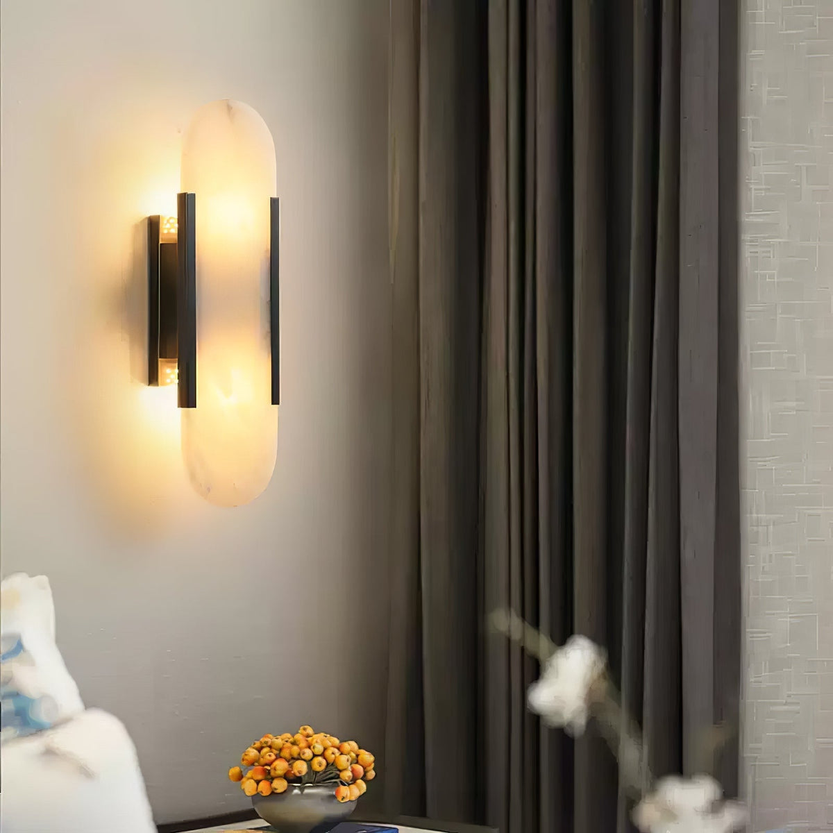 Bano aplique de pared alabastro con enchufe