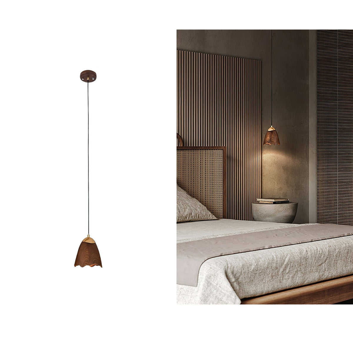 Sartin lámpara colgante moderna minimalista de madera en forma de campana