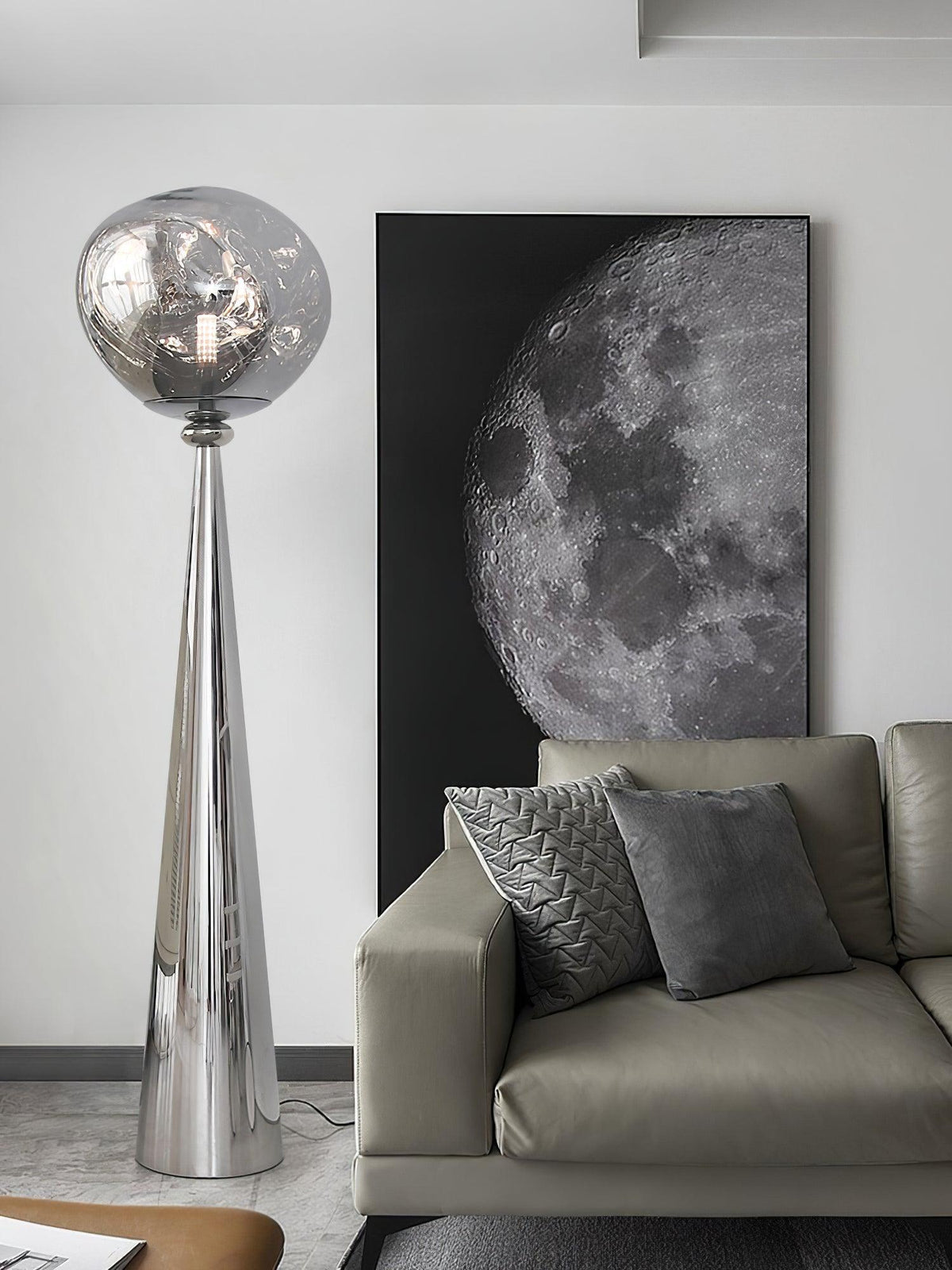 Ovexin lámpara de pie gris contemporánea
