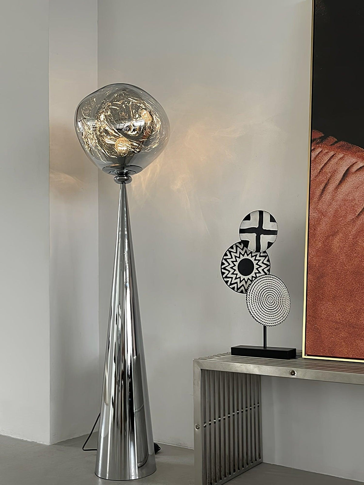 Ovexin lámpara de pie gris contemporánea