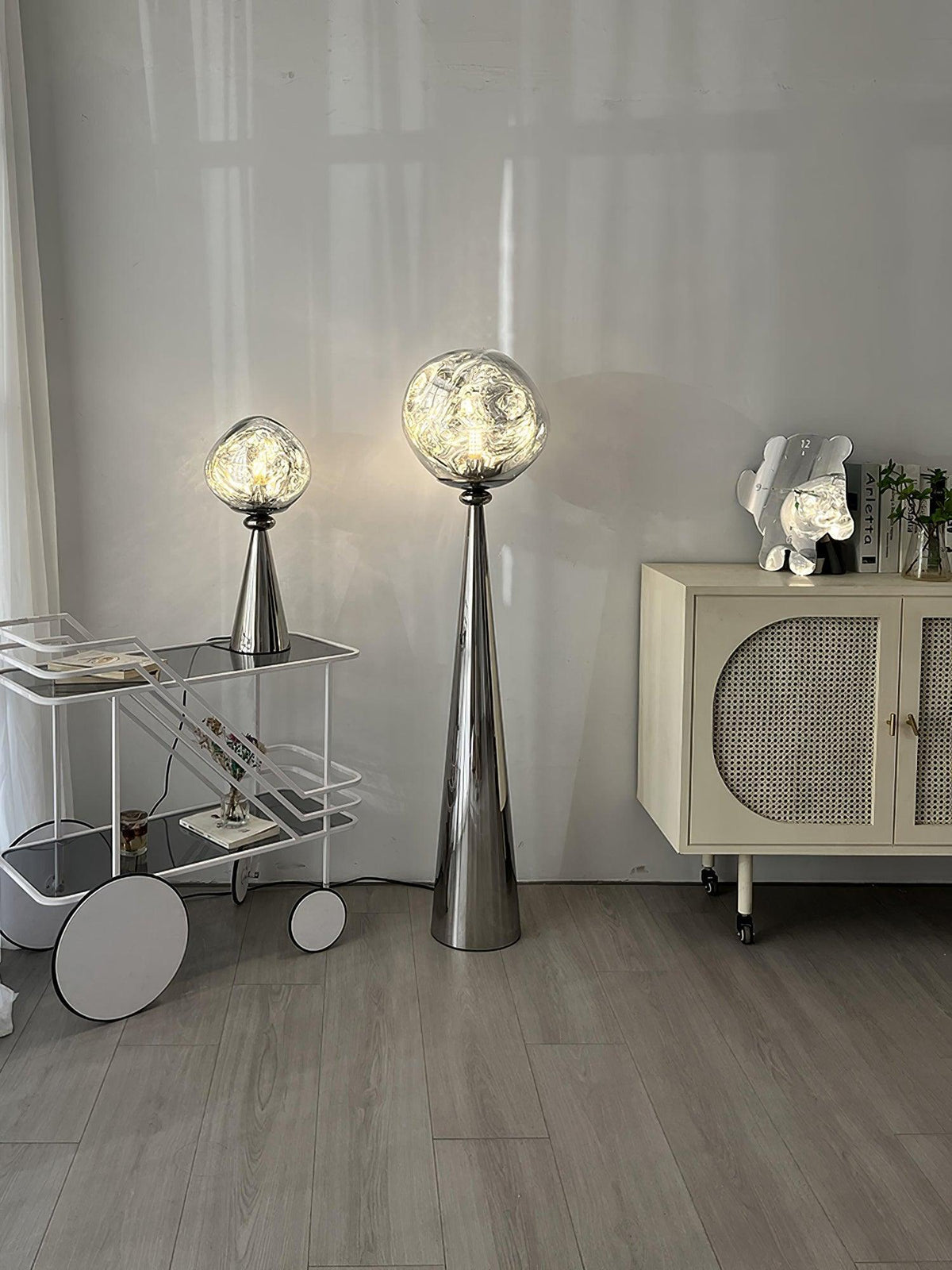 Ovexin lámpara de pie gris contemporánea