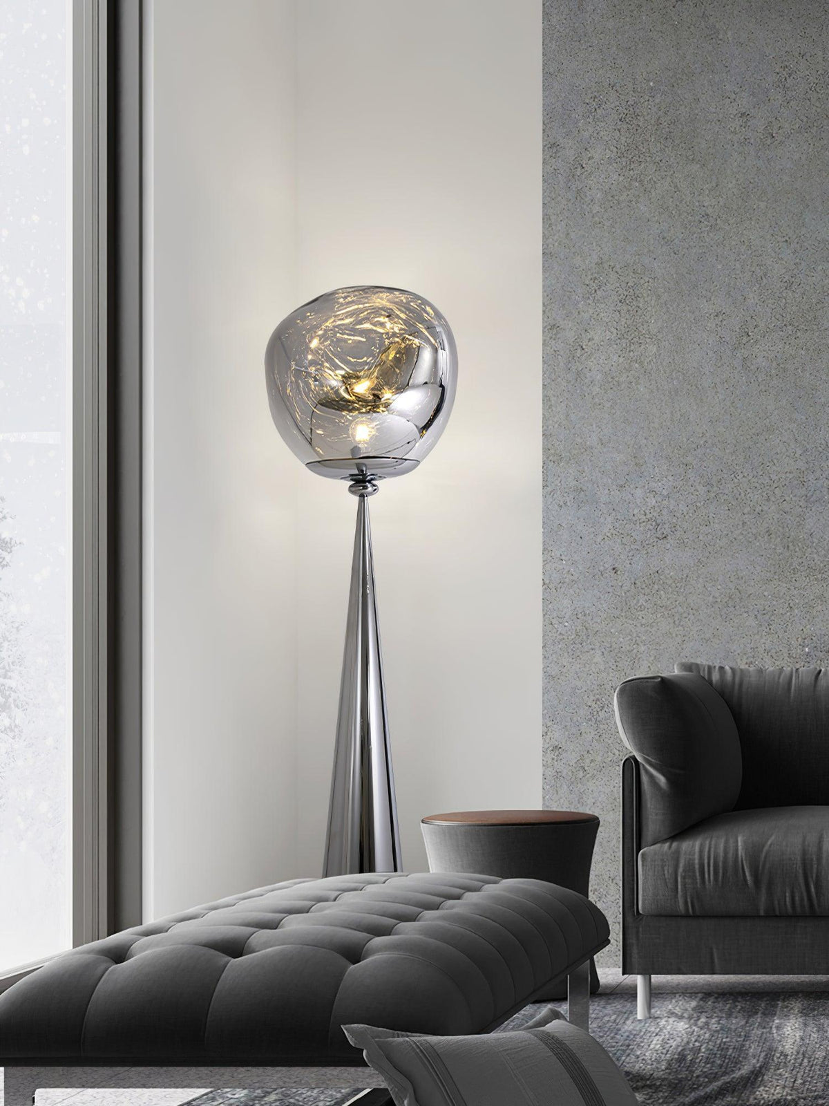 Ovexin lámpara de pie gris contemporánea