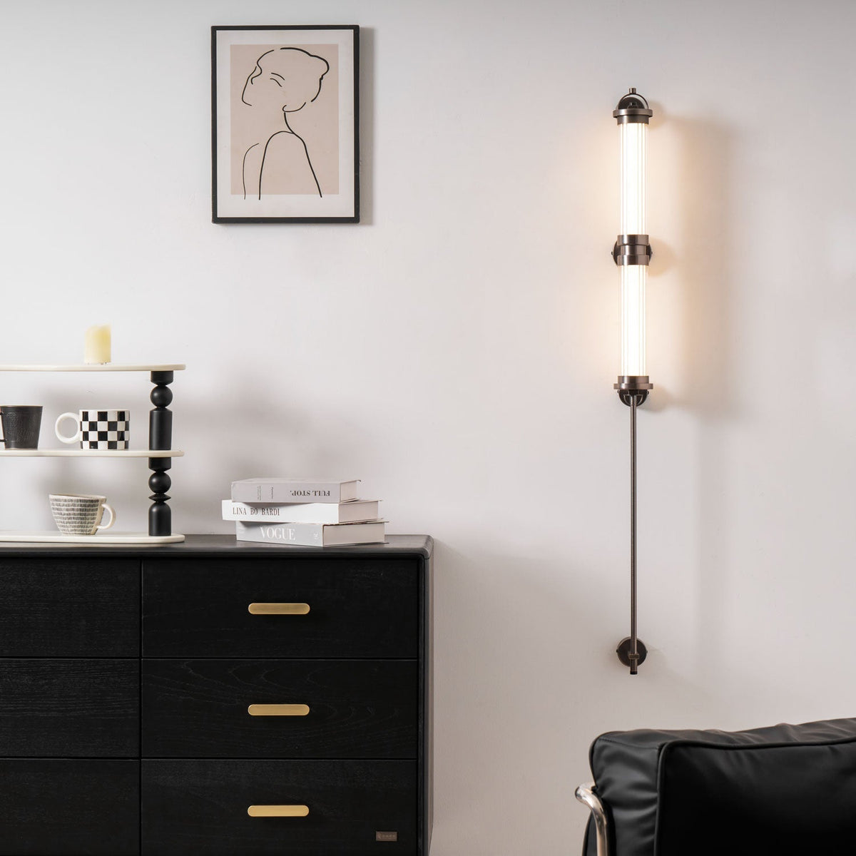 Eirirella aplique de pared Premium nórdico de vidrio vertical