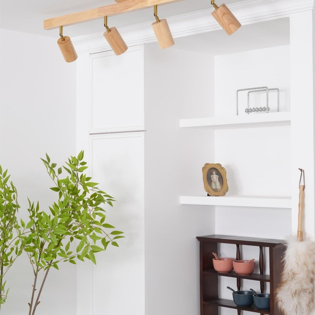 Aim Foco de Iluminación de Riel de Madera Clásica