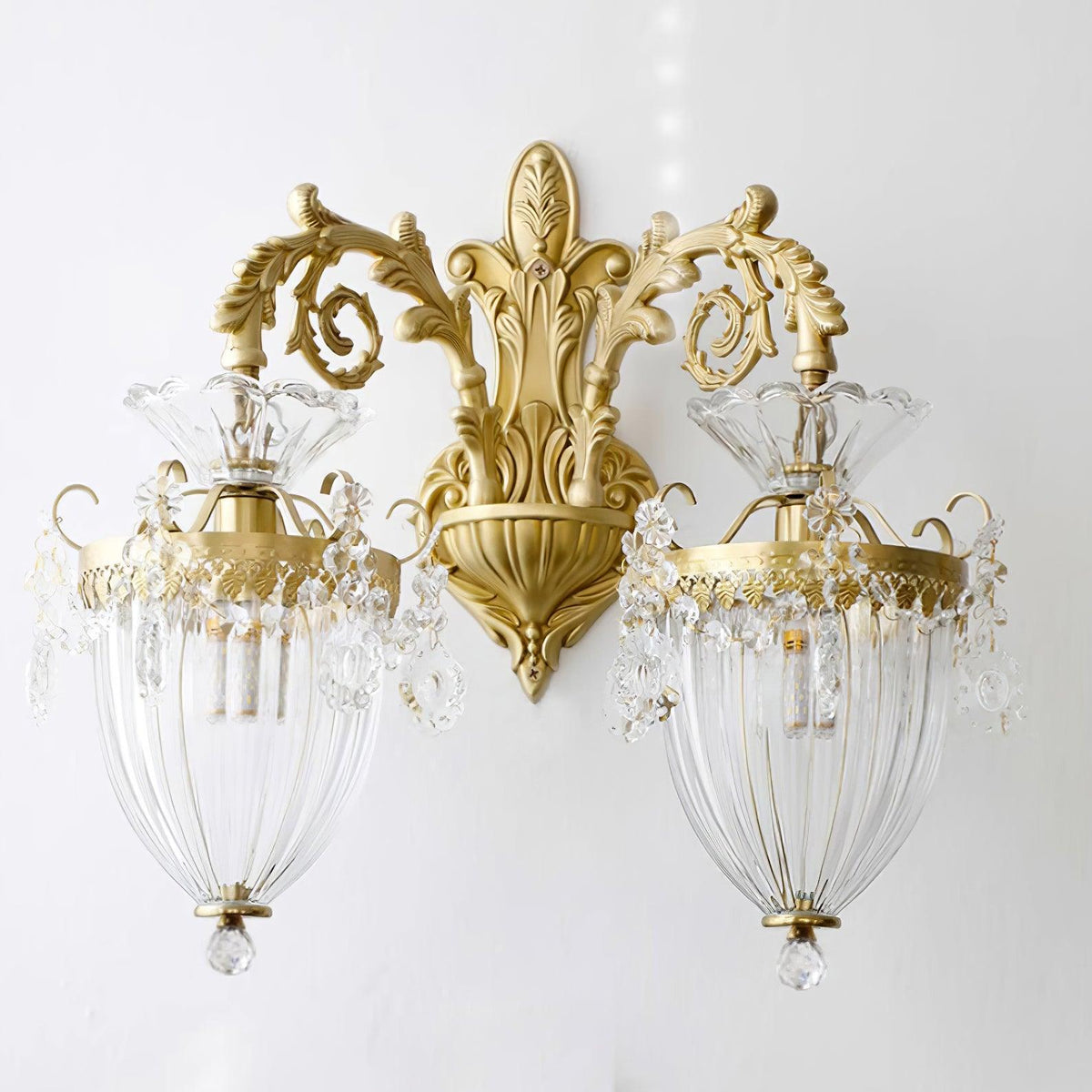 Vireon aplique de pared doble dorado moderno