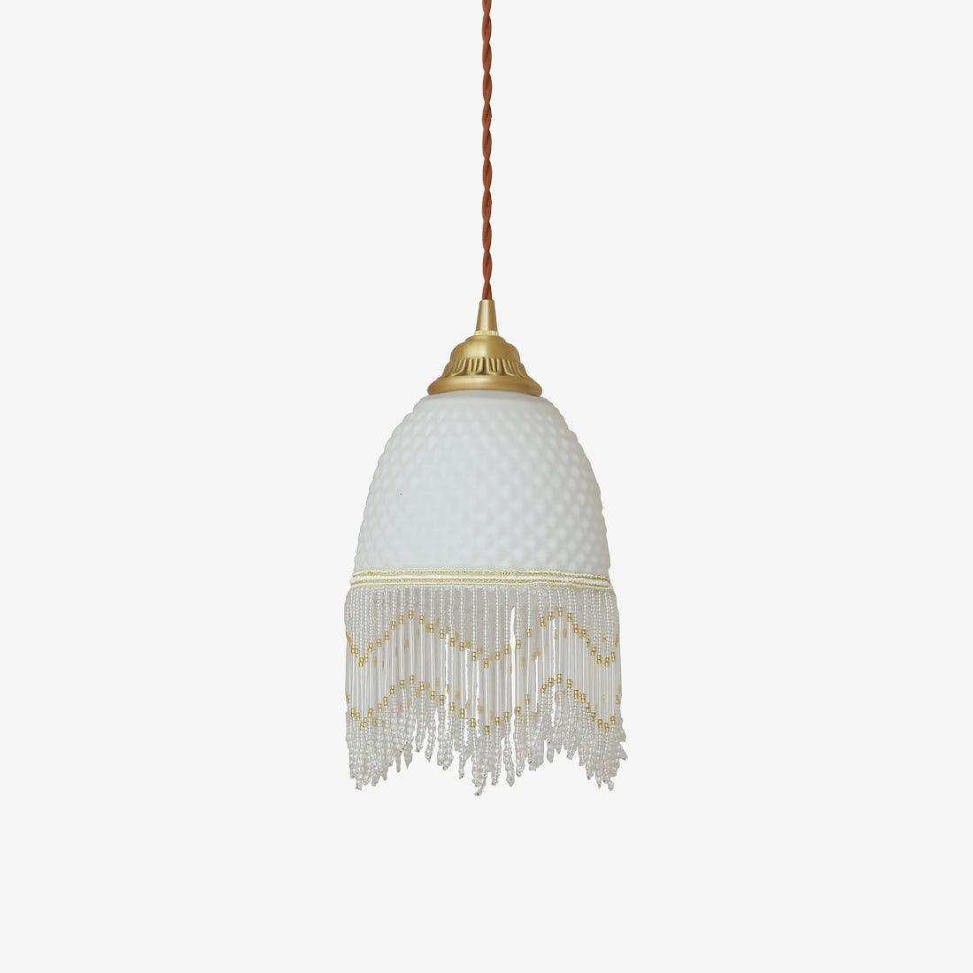 Mesh lámpara colgante con borlas de vidrio