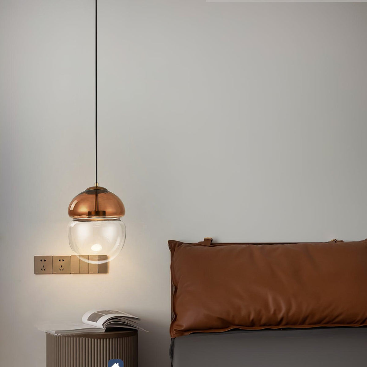 Aged lámpara colgante moderna minimalista cúpula de vidrio envejecida