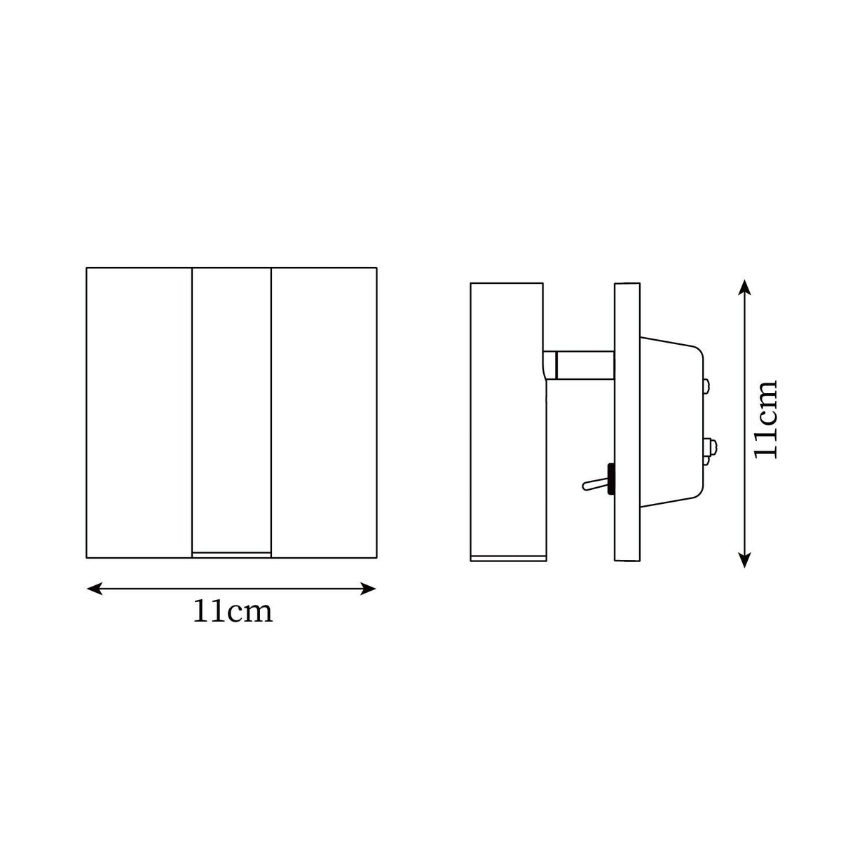 Teriiira aplique de pared Micro Square con interruptor y foco