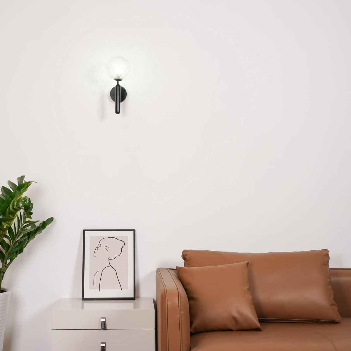 Kynlo aplique de pared con globos de vidrio claro estilo nórdico enchufable esfera