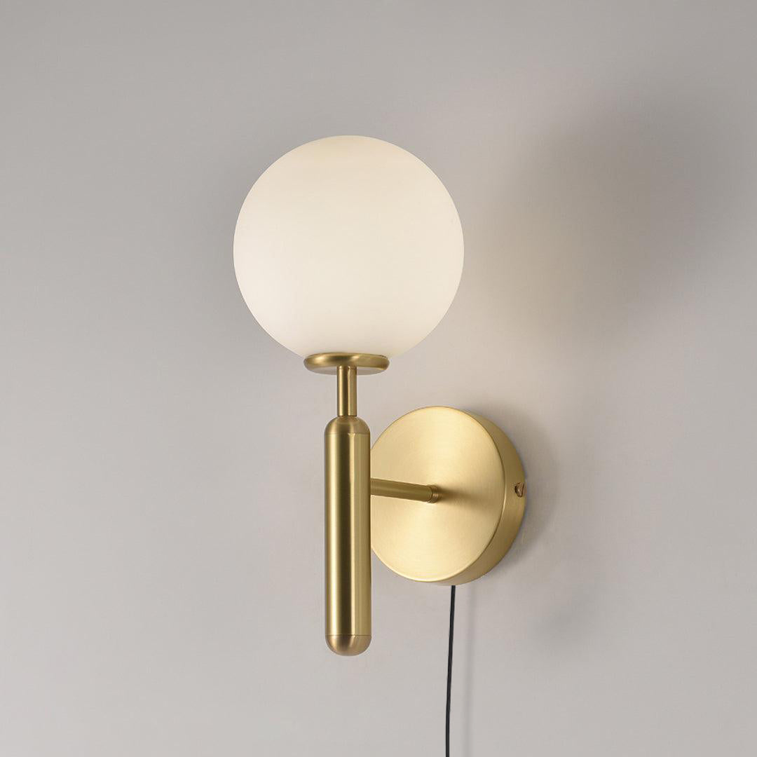 Kynlo aplique de pared con globos de vidrio claro estilo nórdico enchufable esfera