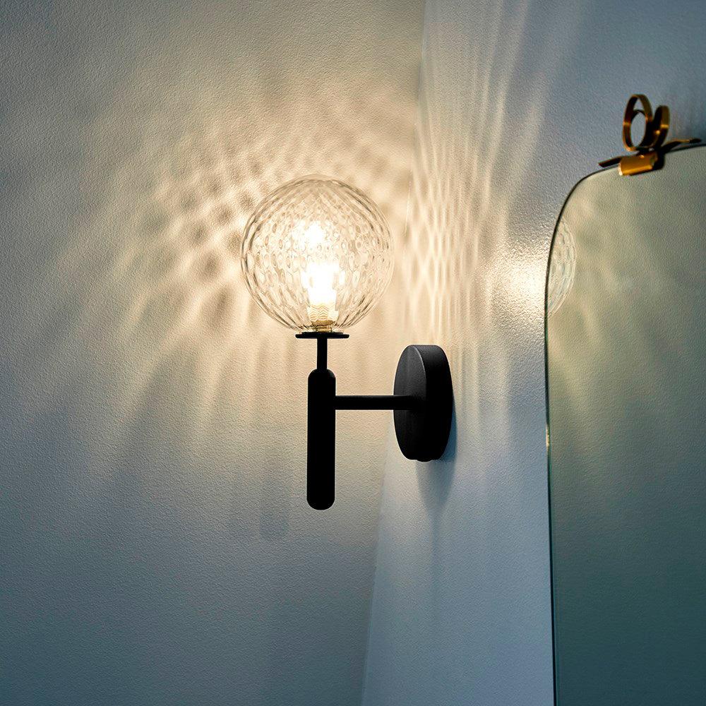 Kynlo aplique de pared con globos de vidrio claro estilo nórdico enchufable esfera
