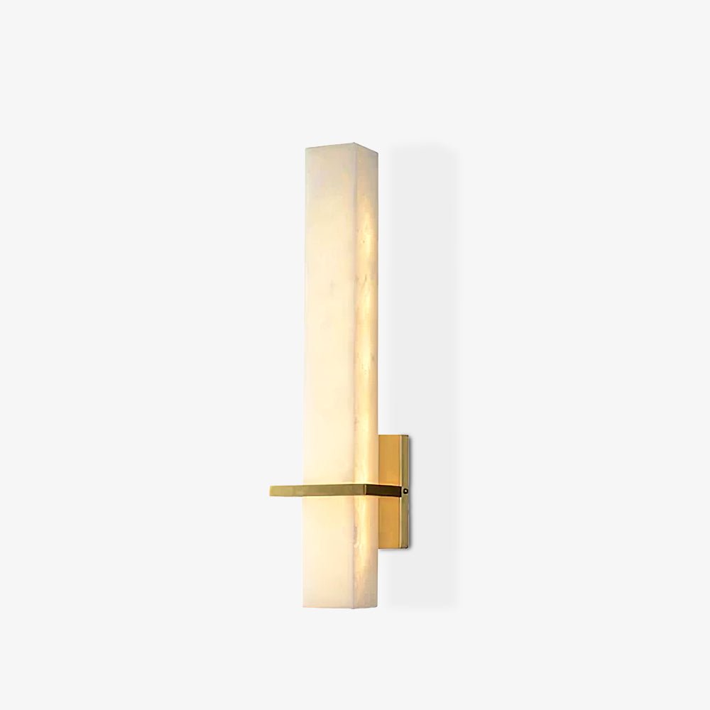 Eiriaya aplique de pared blanco alabastro latón moderno cuboide