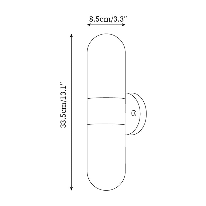 Aplique de pared de metal y vidrio moderno minimalista vertical para dormitorio