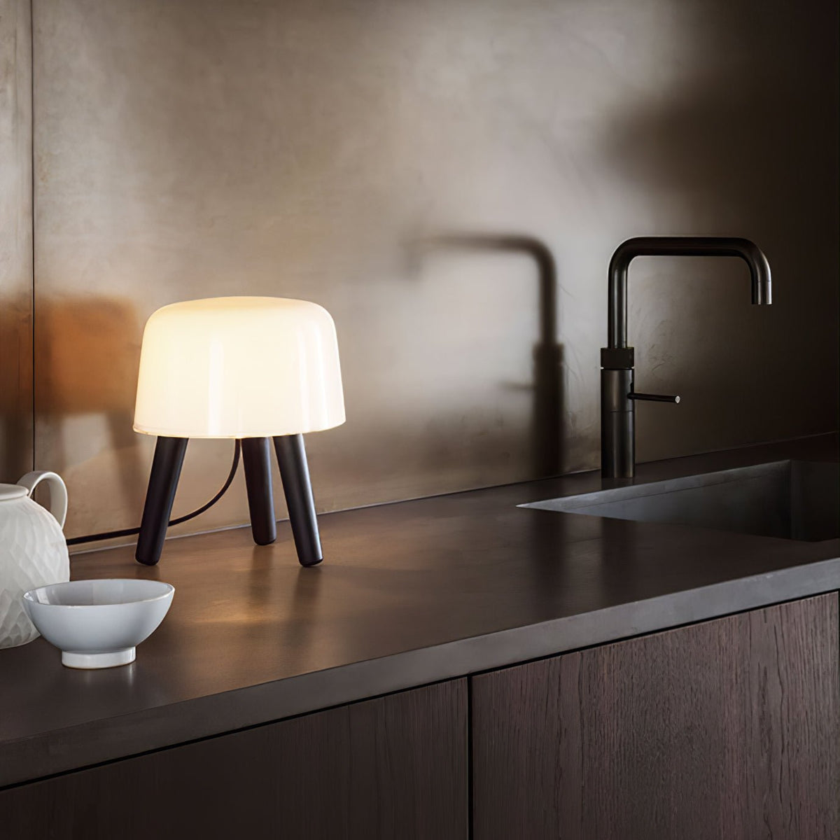 GlowPod lámpara de mesa de madera