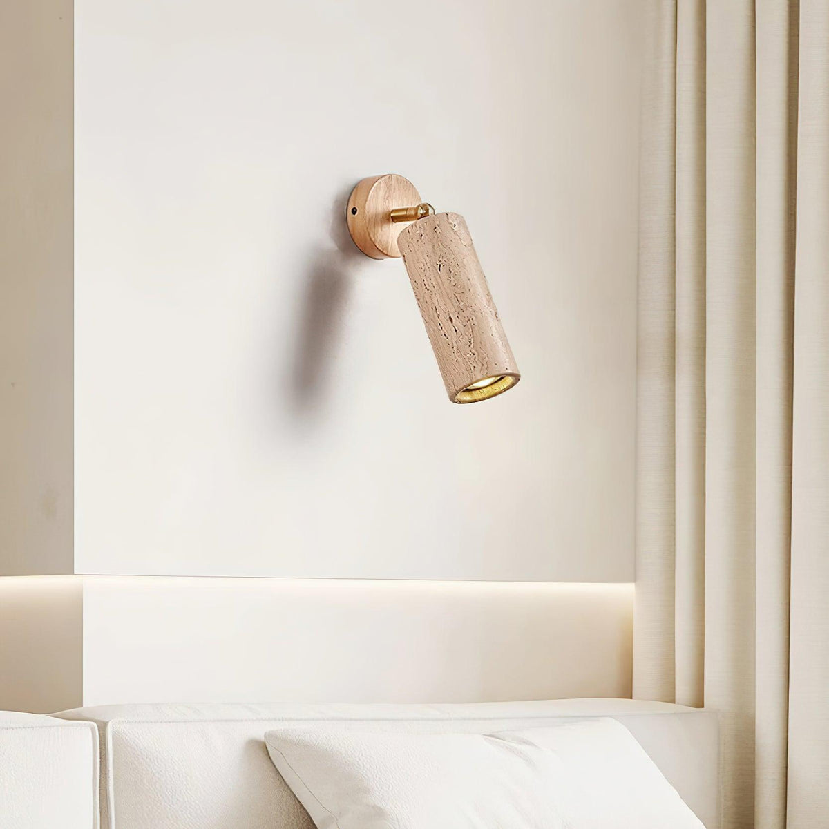 Delo aplique de pared ajustable de travertino