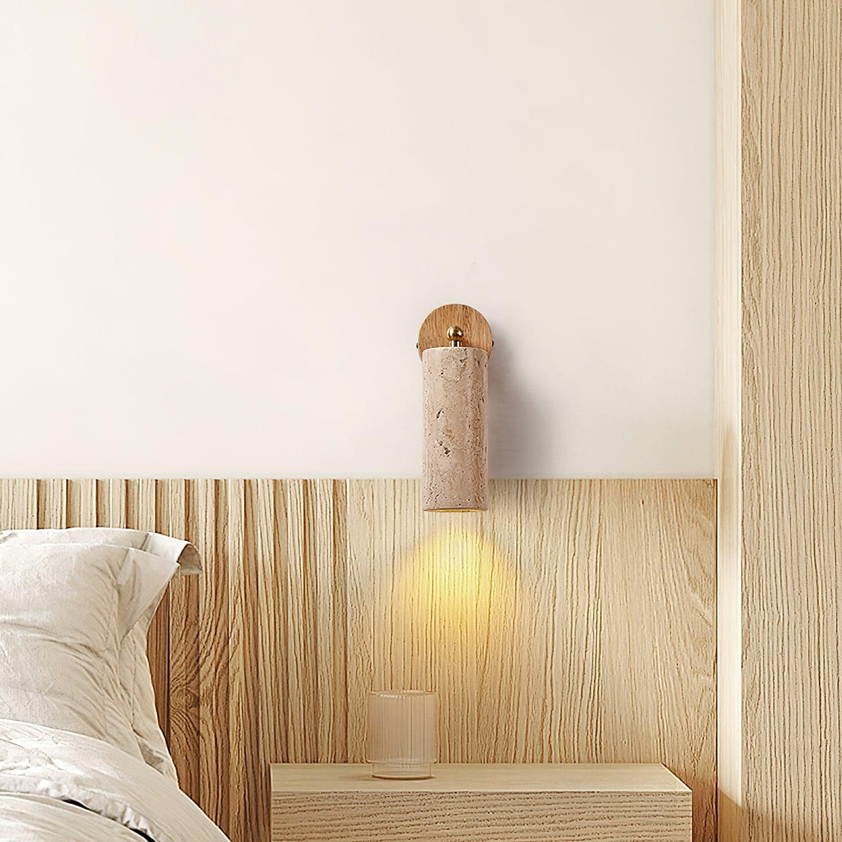 Delo aplique de pared ajustable de travertino