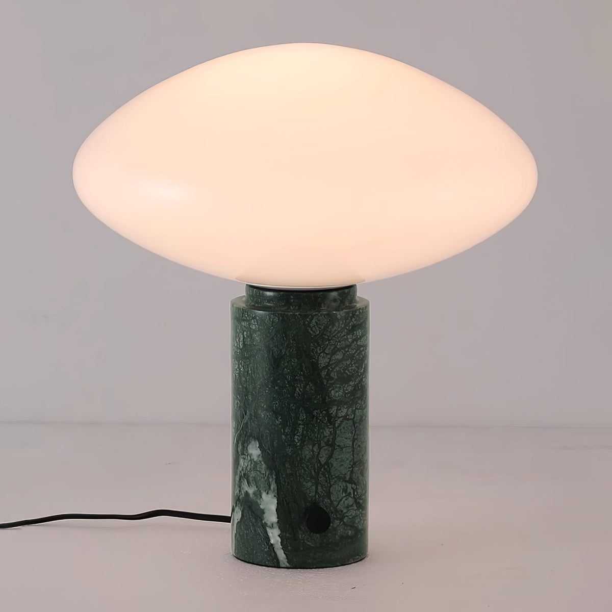 Lioralira lámpara de mesa con pantalla de vidrio y base de mármol verde