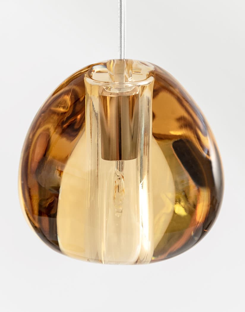Gevlin lámpara colgante postmoderna de lujo con cristal y cerezo