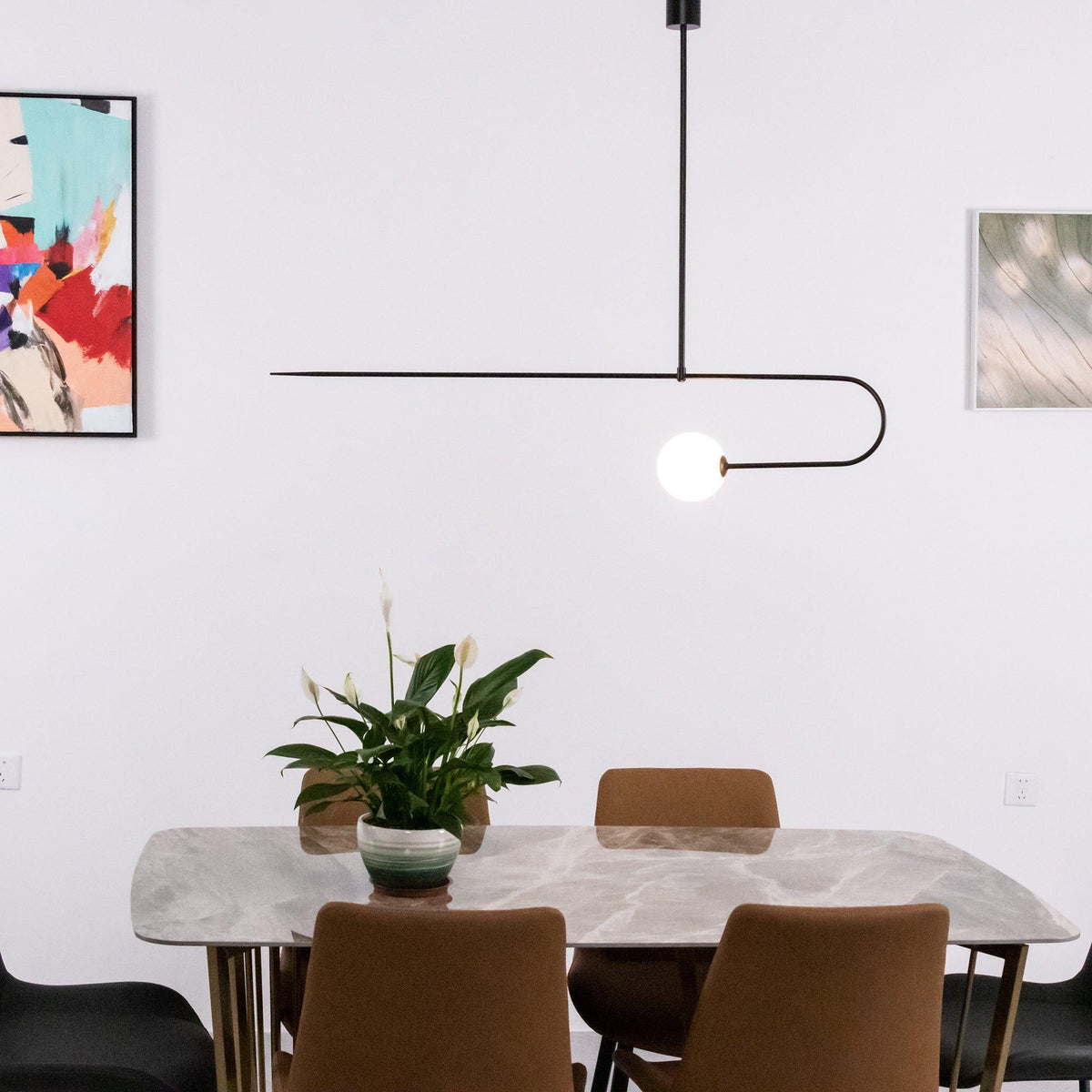 Lustra Chandelier Mobile Black Minimalist