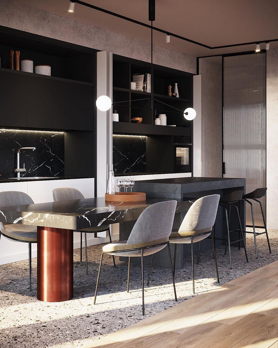 Lustra Chandelier Mobile Black Minimalist